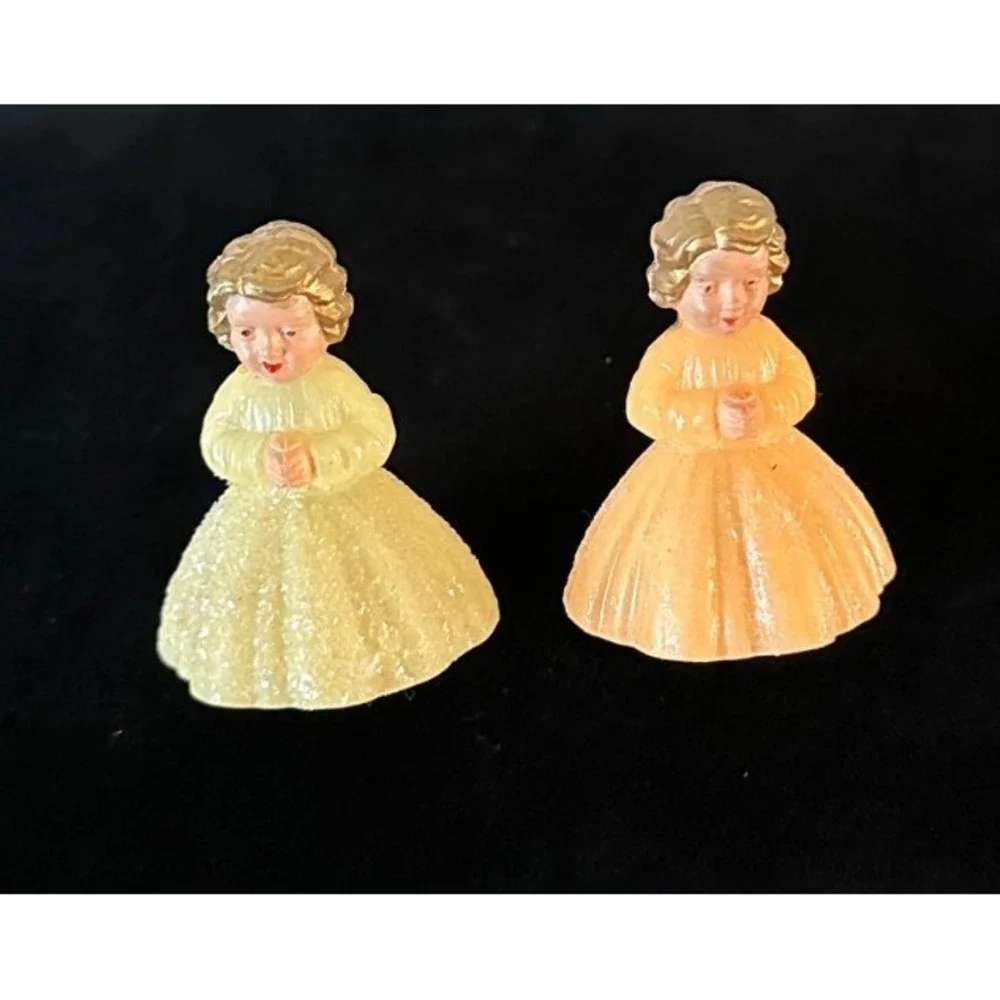 Vintage Mica Plastic‎ Mini Angels Christmas Ornaments